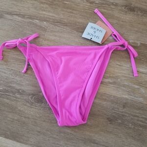 NWT Shade & Shore Purple Ribbed Low Rise Bikini Bottom Size XS